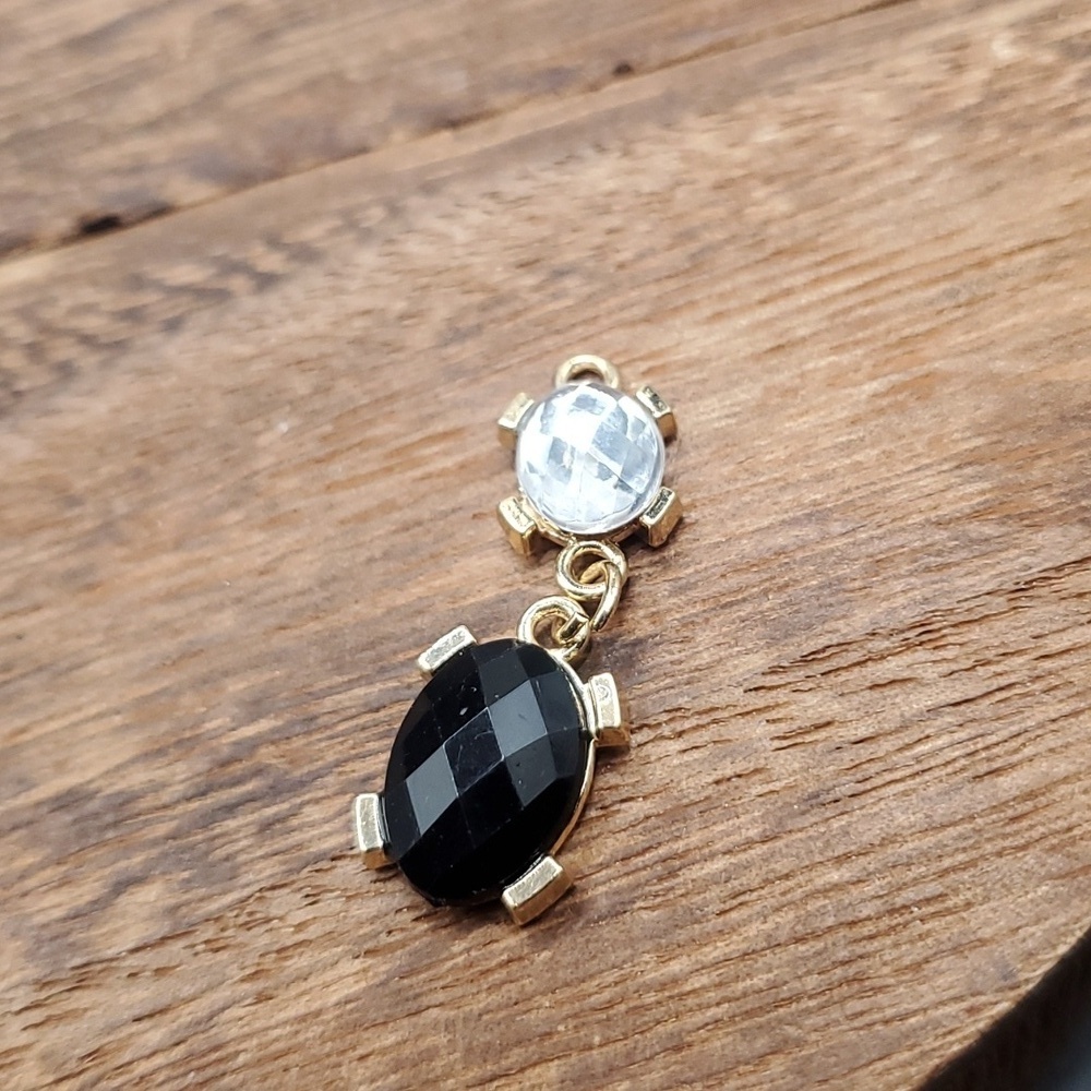 Dangling black facet gem‎ crystal pendant